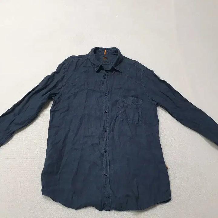 [SOLD OUT] BOSS 린넨 셔츠 네이비 긴팔 100