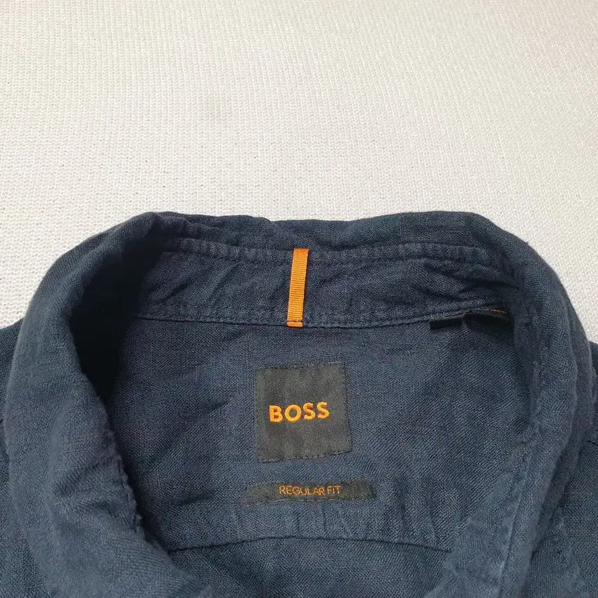 [SOLD OUT] BOSS 린넨 셔츠 네이비 긴팔 100