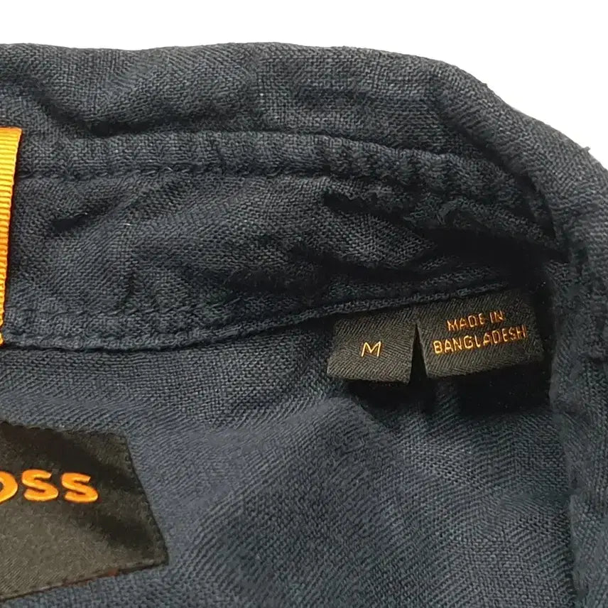 [SOLD OUT] BOSS 린넨 셔츠 네이비 긴팔 100
