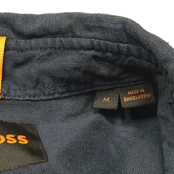 [SOLD OUT] BOSS 린넨 셔츠 네이비 긴팔 100