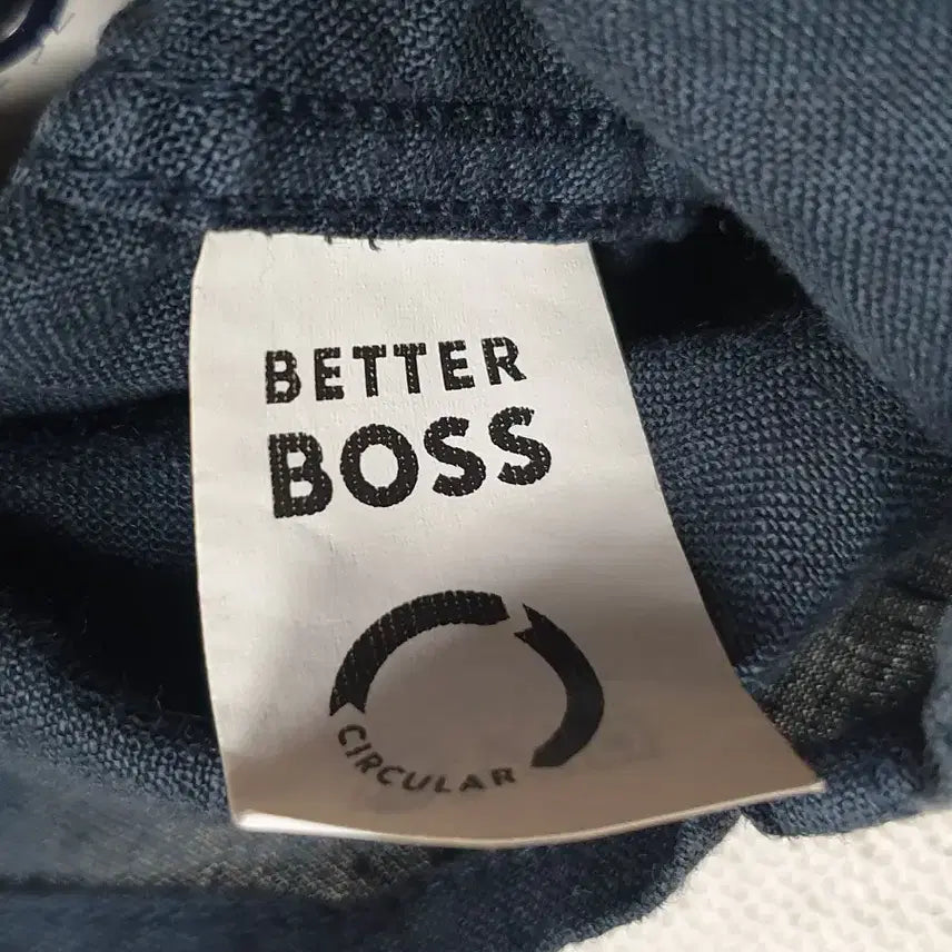 [SOLD OUT] BOSS 린넨 셔츠 네이비 긴팔 100