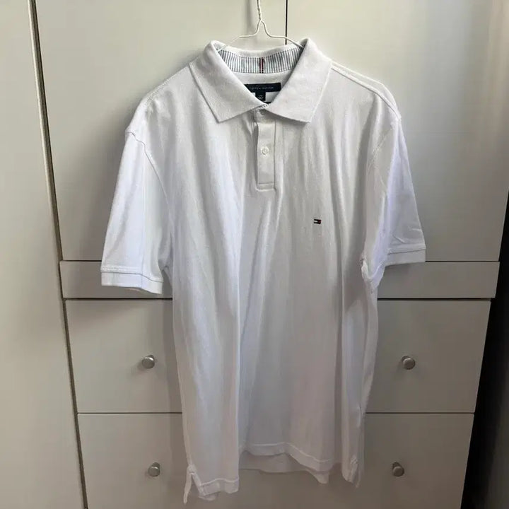 [BUNJANG] Tommy Hilfiger White Short Sleeve Polo Shirt / 타미힐피거 화이트 반팔 폴로티셔츠