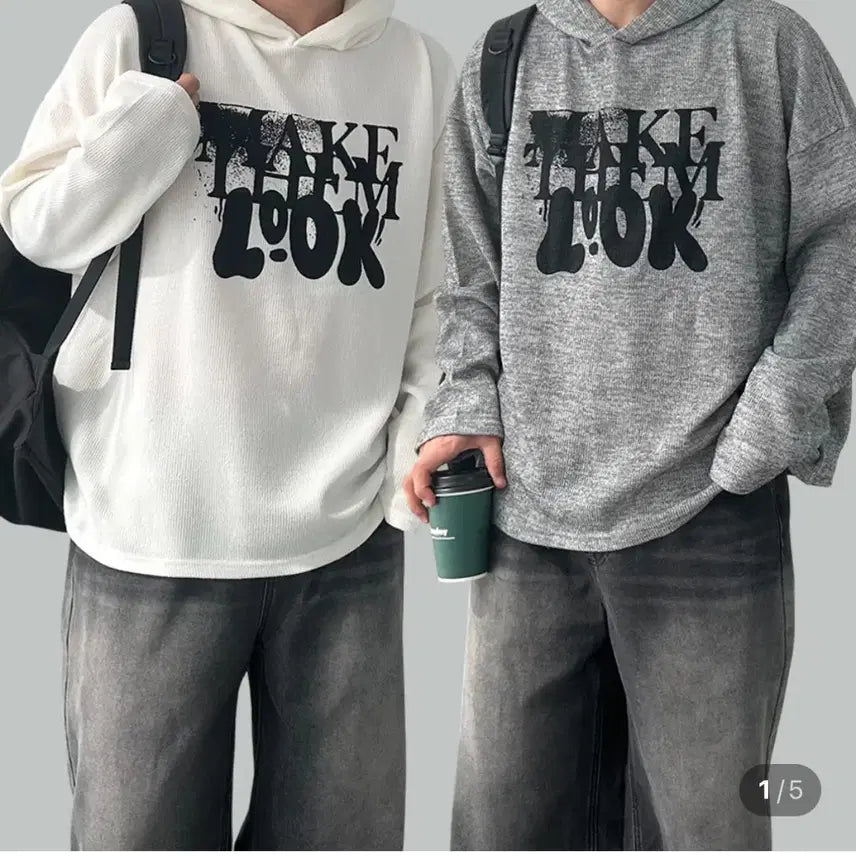 [BUNJANG] Unisex Lettering Printing Oversized Hoodie / 남녀공용 레터링 프린팅 오버핏 후드티