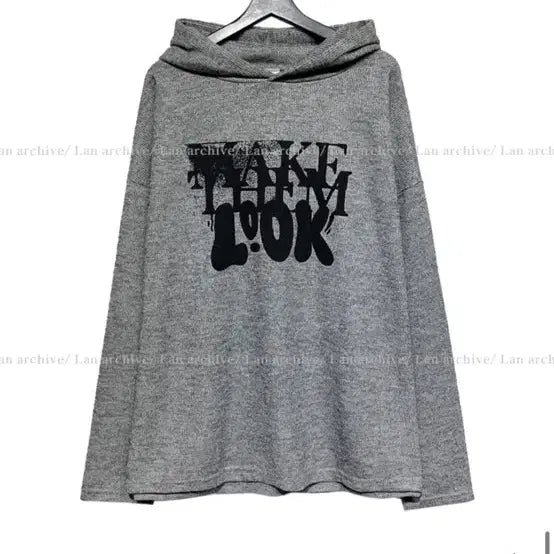 [BUNJANG] Unisex Lettering Printing Oversized Hoodie / 남녀공용 레터링 프린팅 오버핏 후드티
