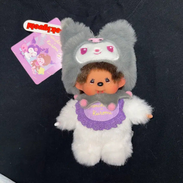 [BUNJANG] Sanrio Kuromi Monchhichi Keyring / 산리오 쿠로미 콜라보 몬치치 키링