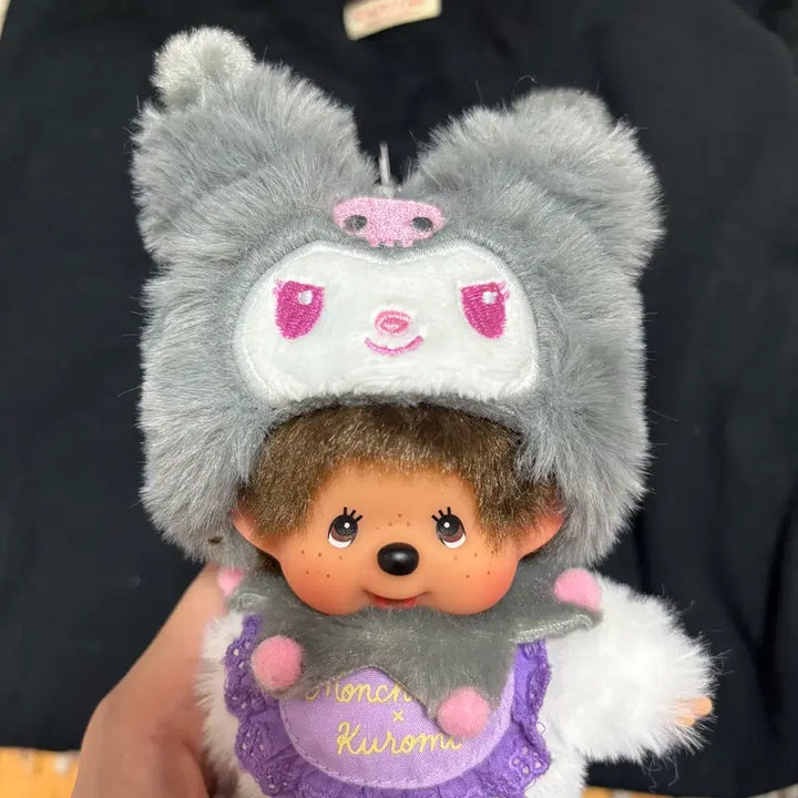 [BUNJANG] Sanrio Kuromi Monchhichi Keyring / 산리오 쿠로미 콜라보 몬치치 키링
