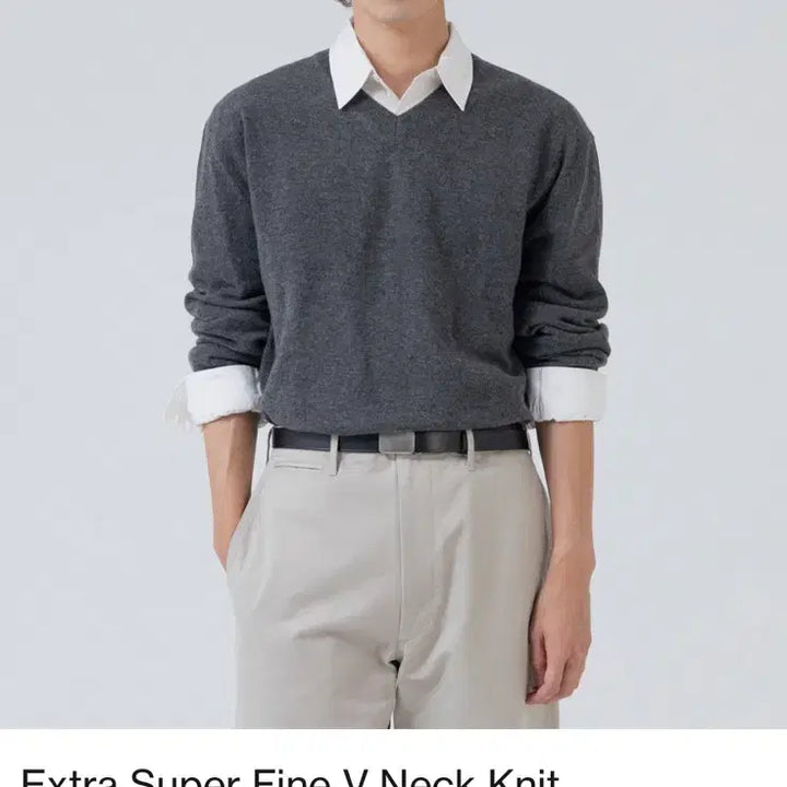 [SOLD OUT] 브라운야드 엑스트라 수퍼파인 울 브이넥 니트 차콜 4
