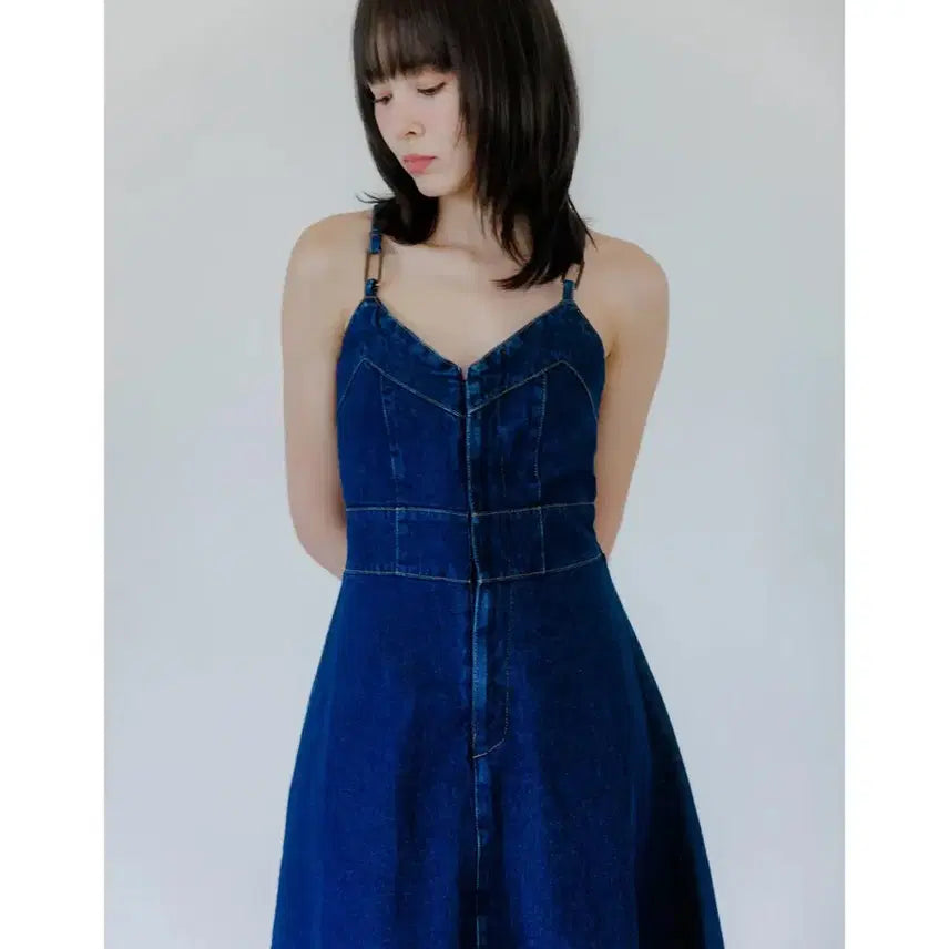 [BUNJANG] EIGHT DAYS A WEEK Denim Smock Dress Deep Blue Free Size / [새상품] 에잇데이즈어위크 EIGHT DAYS A WEEK 데님스모크원피