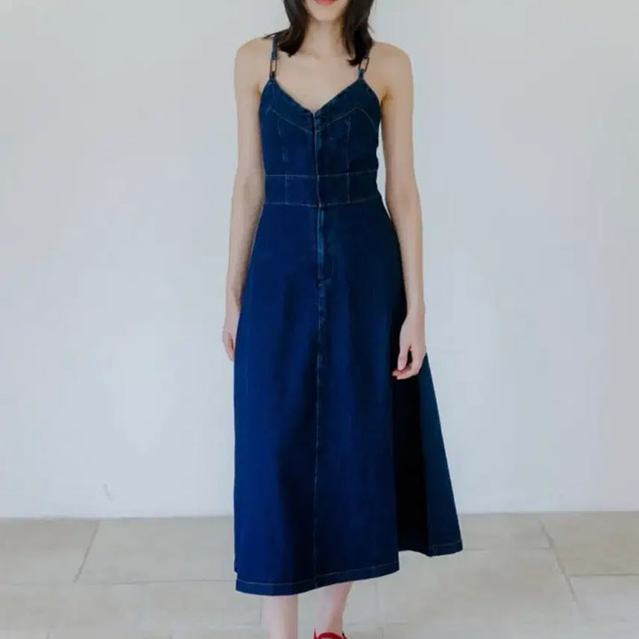 [BUNJANG] EIGHT DAYS A WEEK Denim Smock Dress Deep Blue Free Size / [새상품] 에잇데이즈어위크 EIGHT DAYS A WEEK 데님스모크원피