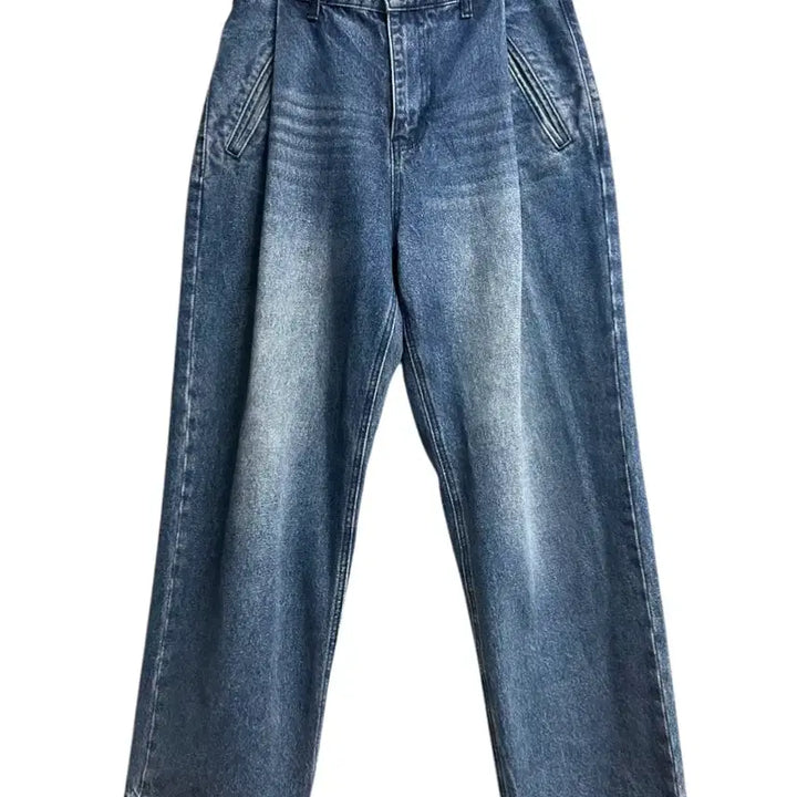 [BUNJANG] Fabregas Kai One-Tuck Wide Denim Pants - 1 Size / 파브레가 카이원턱 와이드 데님팬츠 1size