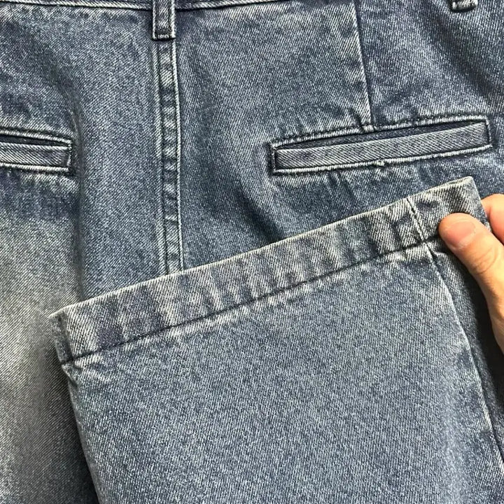 [BUNJANG] Fabregas Kai One-Tuck Wide Denim Pants - 1 Size / 파브레가 카이원턱 와이드 데님팬츠 1size
