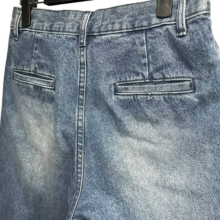 [BUNJANG] Fabregas Kai One-Tuck Wide Denim Pants - 1 Size / 파브레가 카이원턱 와이드 데님팬츠 1size
