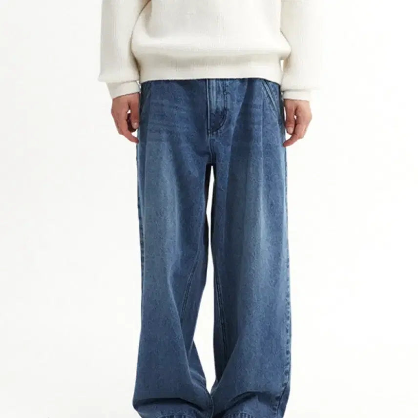 [BUNJANG] Fabregas Kai One-Tuck Wide Denim Pants - 1 Size / 파브레가 카이원턱 와이드 데님팬츠 1size