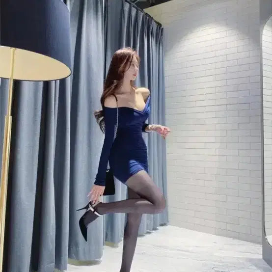 [BUNJANG] Ravisu Love Shirring One-Piece Dress (S) / 라비수 러브셔링 원피스 s (네이비, 베이비핑크, 베이지, 레몬)