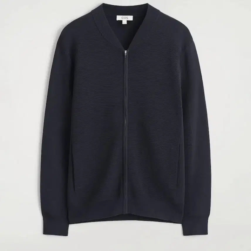 [BUNJANG] COS Textured Knitted Bomber Jacket Navy / (M새상품) 코스 텍스처드 니티드 보머 재킷 네이비 cos