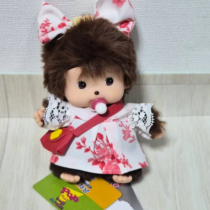 [BUNJANG] Monchhichi Doll with Floral Dress and Headband / 몬치치인형 판매합니다
