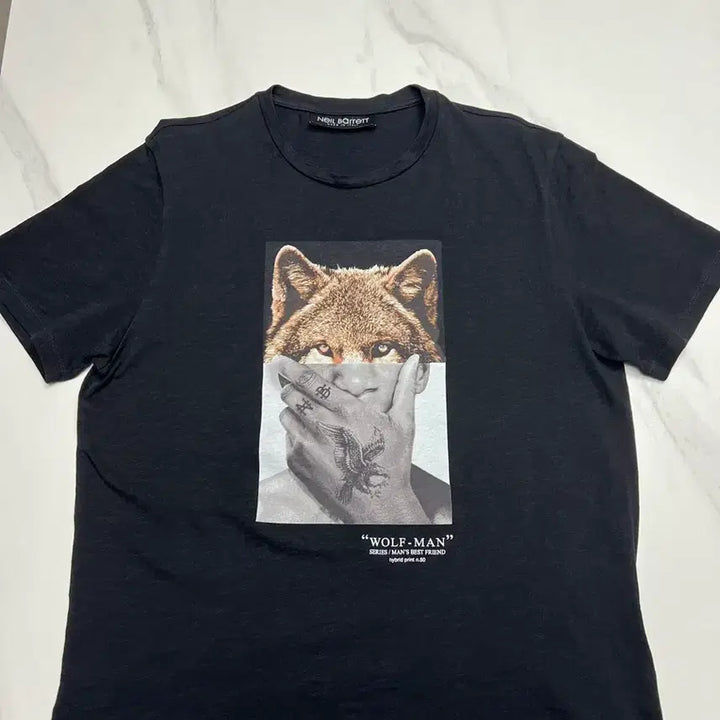 [SOLD OUT] 닐바렛 울프맨 프린팅 블랙 반팔 M사이즈