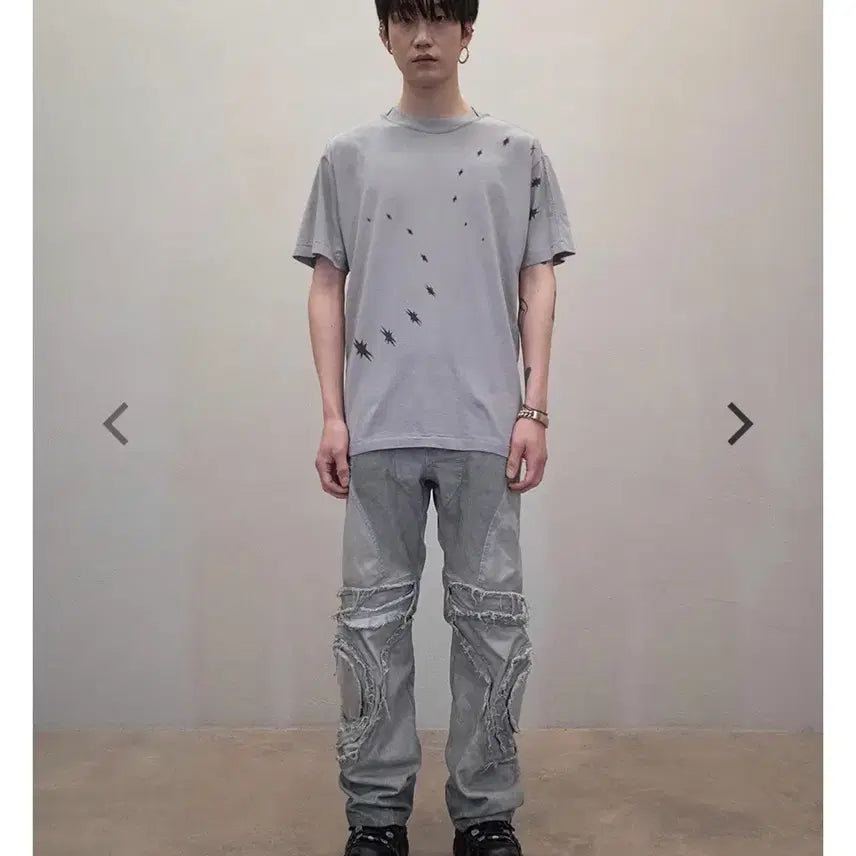 [BUNJANG] Cost Per Kilo DIRTY STAR T-Shirt - Grey / 코스트퍼킬로 DIRTY STAR T-SHIRT-GREY 더티스타