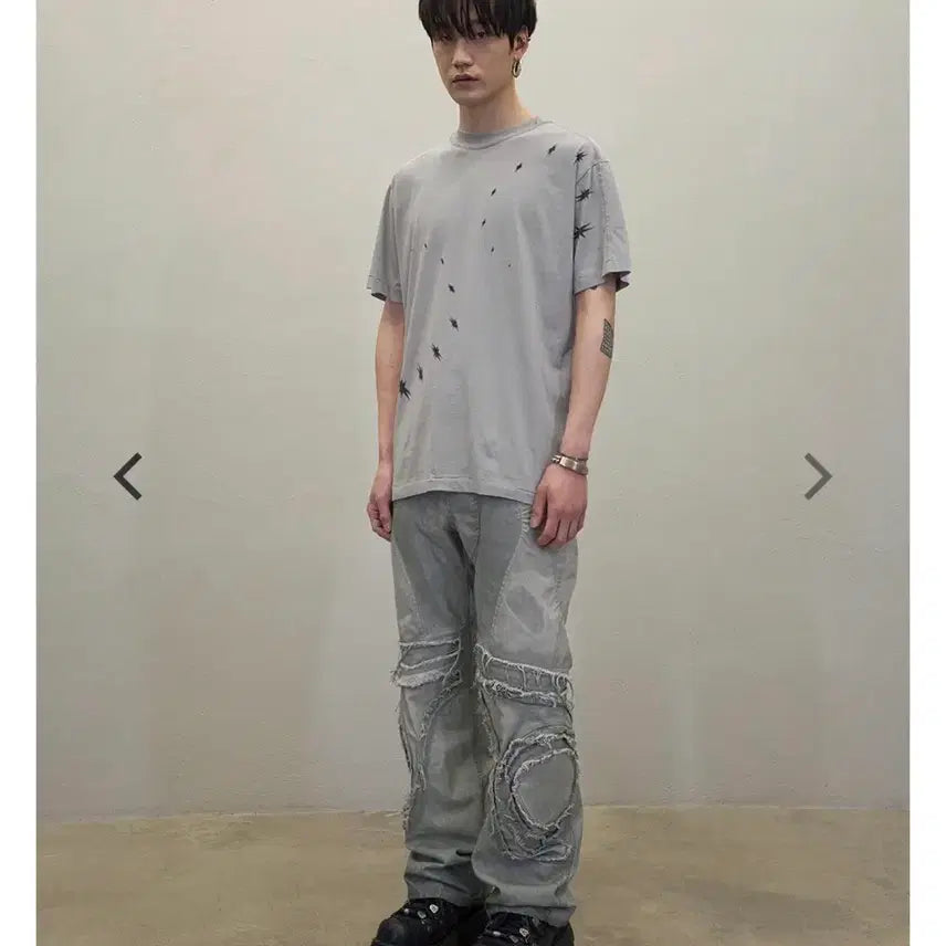 [BUNJANG] Cost Per Kilo DIRTY STAR T-Shirt - Grey / 코스트퍼킬로 DIRTY STAR T-SHIRT-GREY 더티스타