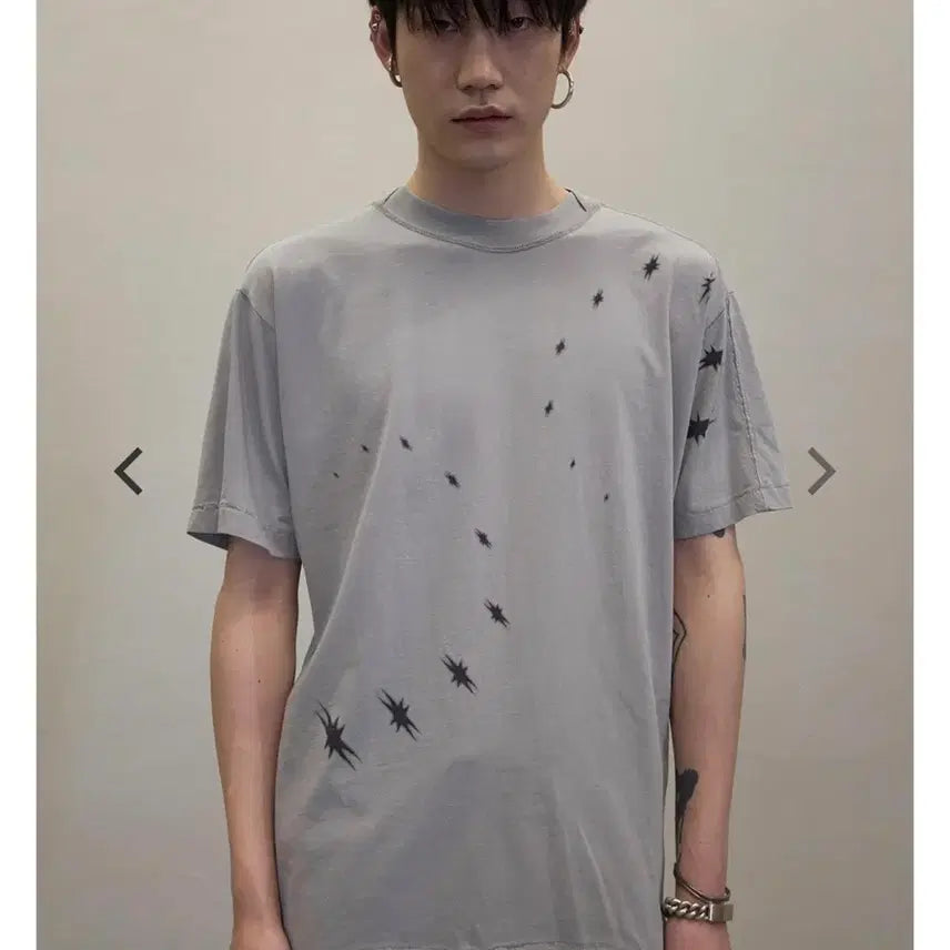 [BUNJANG] Cost Per Kilo DIRTY STAR T-Shirt - Grey / 코스트퍼킬로 DIRTY STAR T-SHIRT-GREY 더티스타