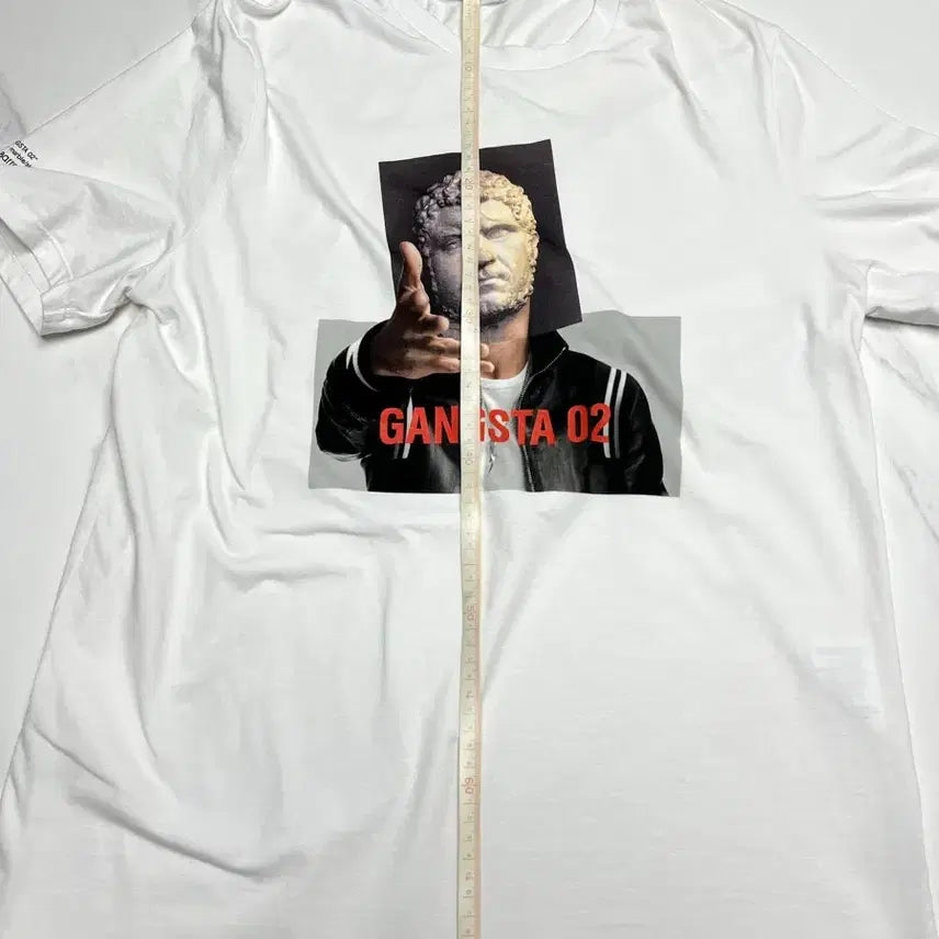 [SOLD OUT] 닐바렛 갱스터 프린팅 화이트 반팔 L사이즈