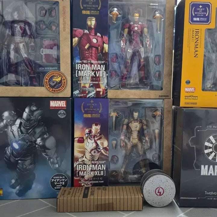 [BUNJANG] Kaiyodo Revoltech Iron Man Series Bundle Set / 카이요도 아이언맨 리볼텍시리즈+마크5 레이싱수트,커스텀헤드