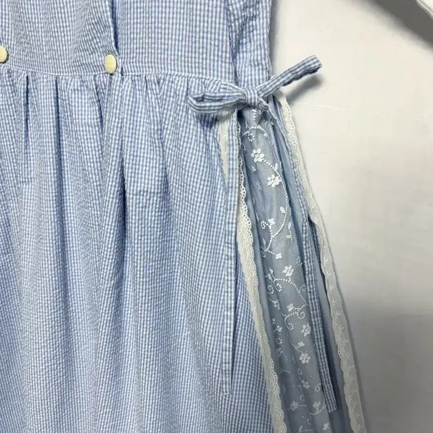 [BUNJANG] Cotton Lace Dress &amp; Floral Embroidered Blouse Set / 면 100% 레이스 원피스, 레이스 카라 꽃 자수 블라우스 세트