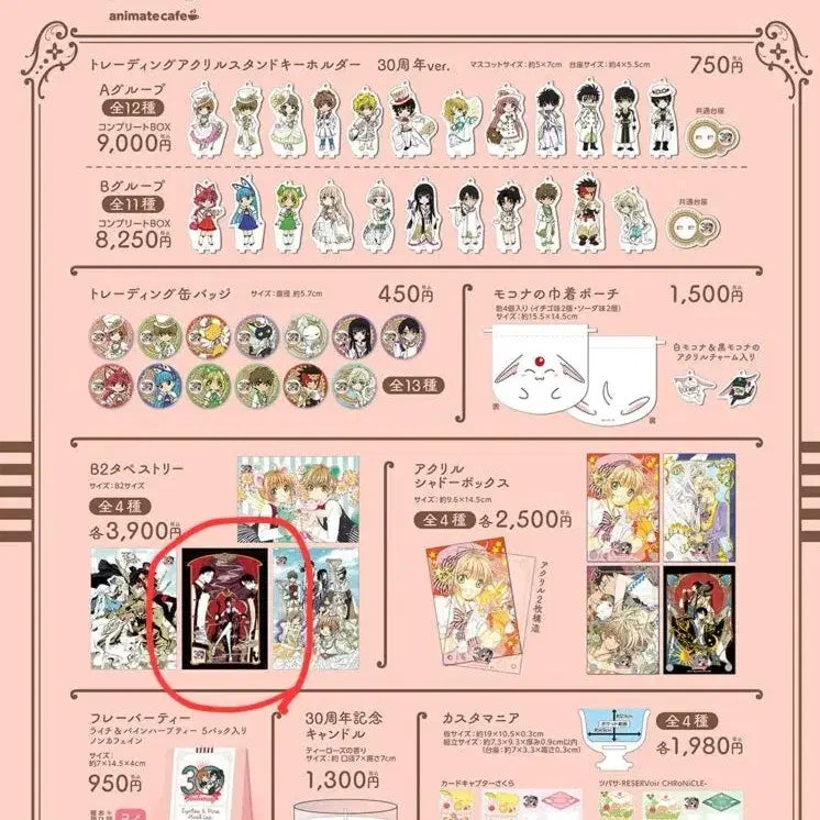[SOLD OUT] xxx홀릭 clamp 30주년 애니메이트 카페 b2 태피스트리