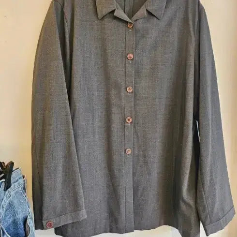 [BUNJANG] Plein De Temps Gray Shirt / 쁘렝땅 셔츠100