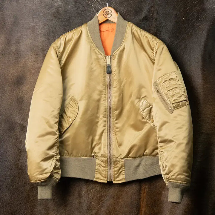 [BUNJANG] Corinth USA MA-1 Flight Jacket (Bronze Gold, Size L) / [110] 90s CORINTH USA 메이드 MA-1 플라이트 자켓
