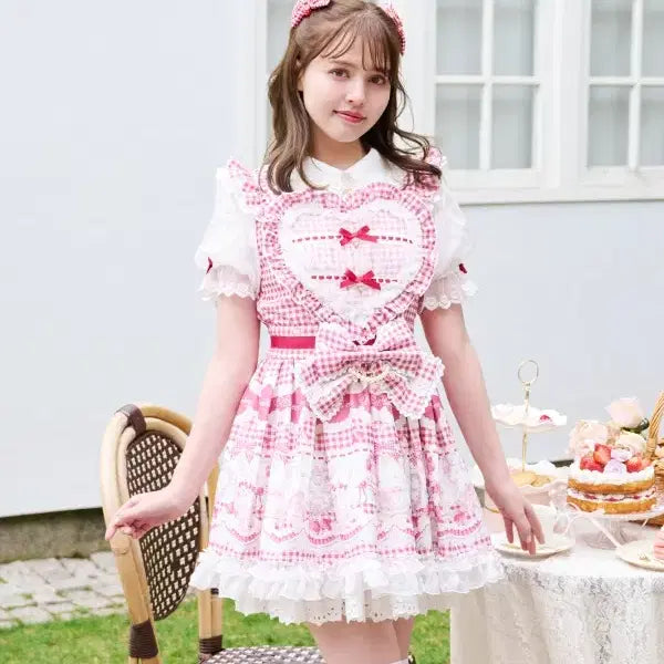 [BUNJANG] LIZ LISA Sweet Gingham Tea Room Short Sleeve Dress / LIZ LISA 리즈리사 스위트 깅엄 티룸 반팔 원피스