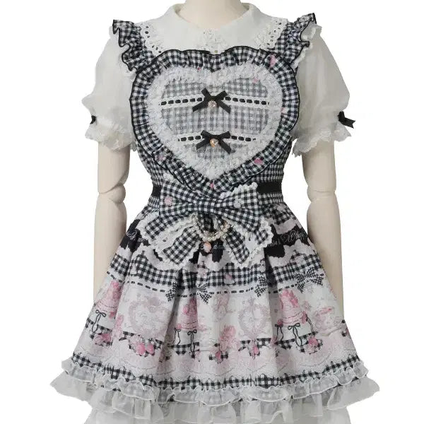 [BUNJANG] LIZ LISA Sweet Gingham Tea Room Short Sleeve Dress / LIZ LISA 리즈리사 스위트 깅엄 티룸 반팔 원피스