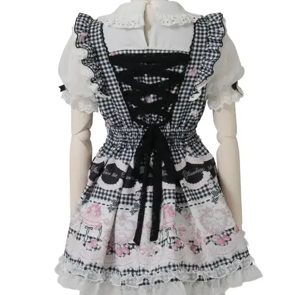 [BUNJANG] LIZ LISA Sweet Gingham Tea Room Short Sleeve Dress / LIZ LISA 리즈리사 스위트 깅엄 티룸 반팔 원피스