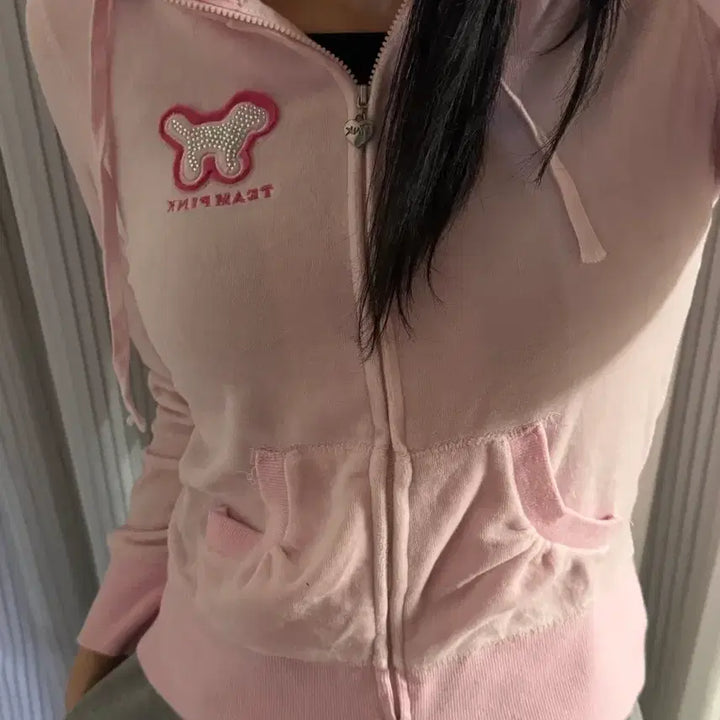 [SOLD OUT] 빅토리아시크릿 핑크 후드집업 (모자탈부착)