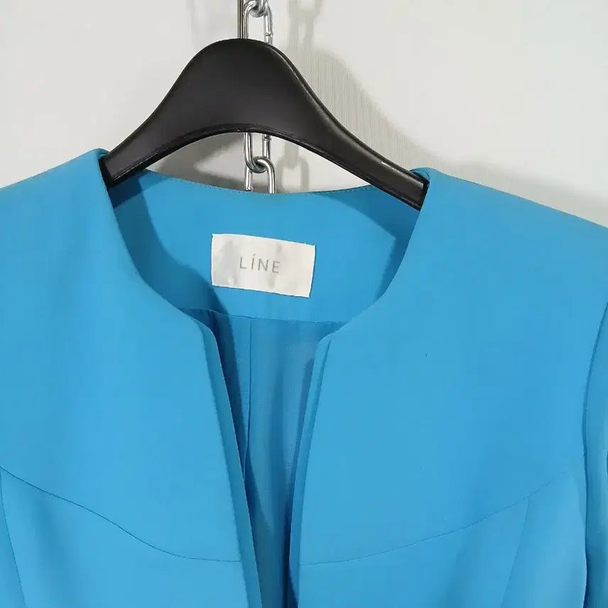 [BUNJANG] LINE Blue Collarless Jacket / LINE 린 블루 노카라 자켓
