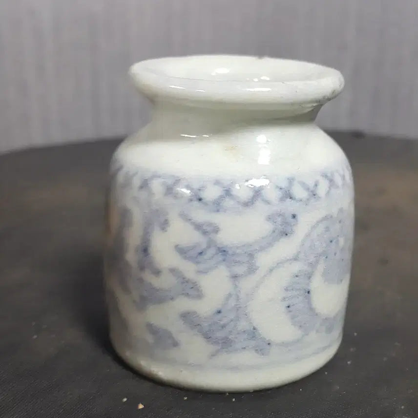[BUNJANG] Yuan-Ming Dynasty Celadon Porcelain Brush Washer - Chinese Antique / 원말명초 진품 당초문 청화백자 필세 중국도자기 골동품 고미술품 수집품