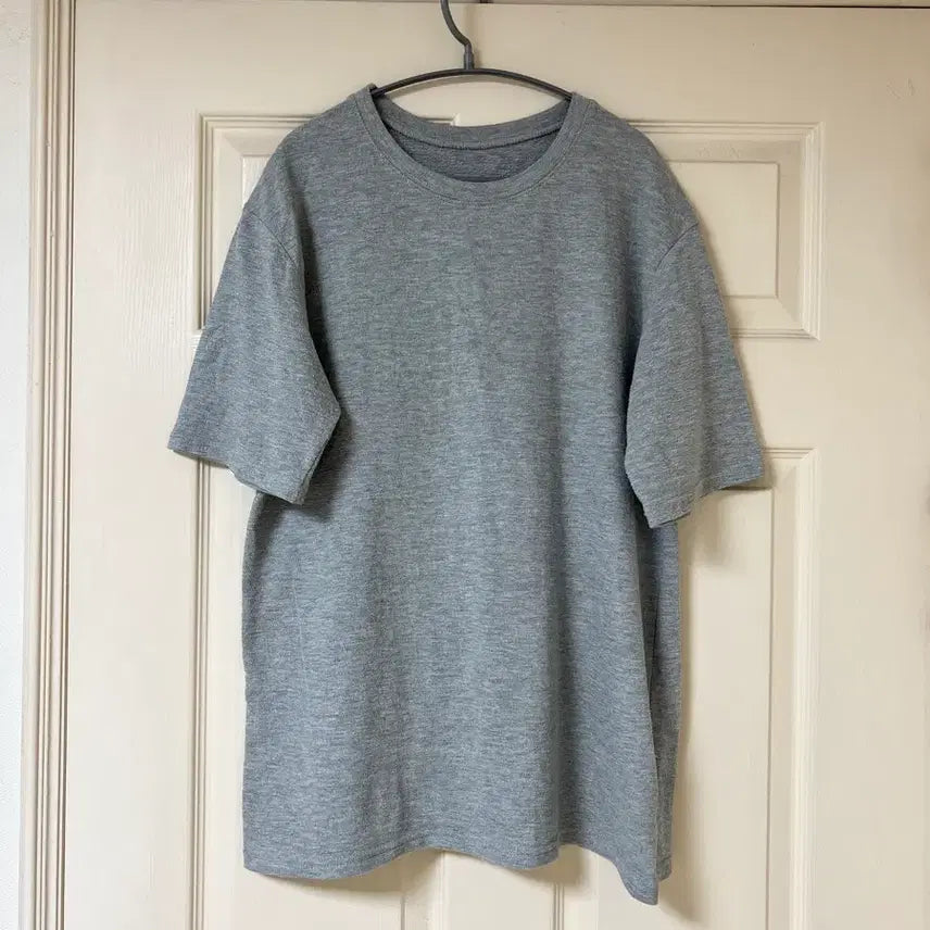 [BUNJANG] Towel Round Neck T-shirt - Gray / 타올 라운드티셔츠 그레이컬러