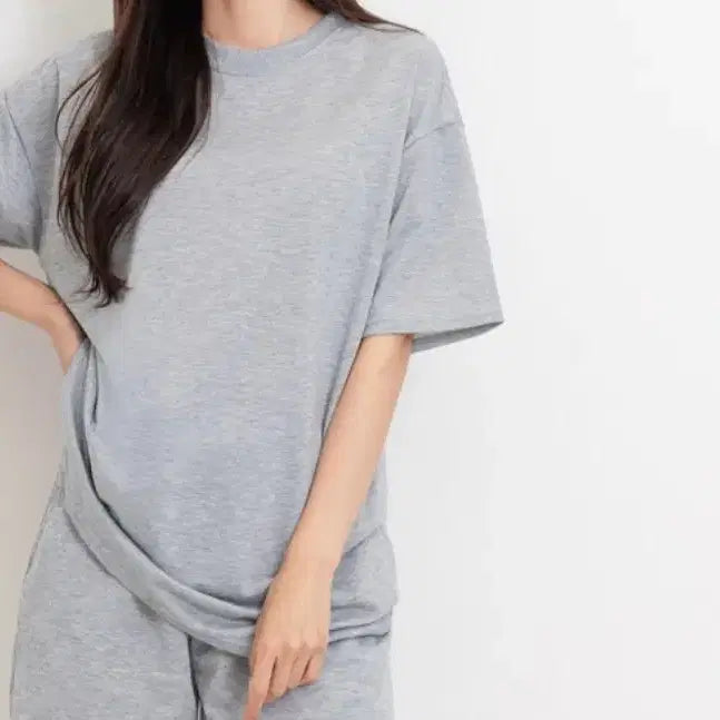 [BUNJANG] Towel Round Neck T-shirt - Gray / 타올 라운드티셔츠 그레이컬러