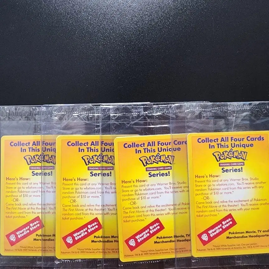 [SOLD OUT] 포켓몬 북미판1999 Warner Bros 프로모션 카드 4장 세트