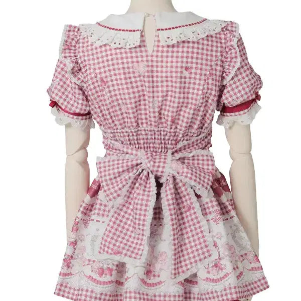 [SOLD OUT] LIZ LISA 리즈리사 스위트 깅엄 티룸 반팔 셋업