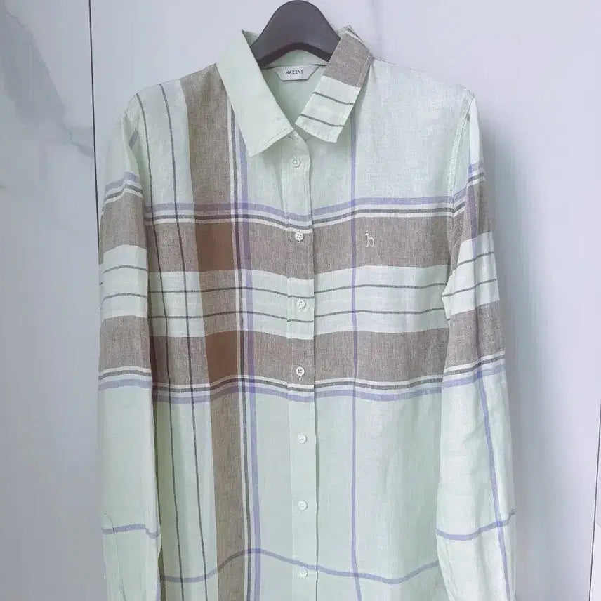 [BUNJANG] Hazzys Linen Check Shirt / (새상품) 헤지스 린넨 체크 셔츠