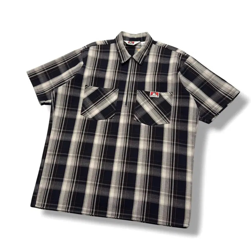 [SOLD OUT] 90s 벤데이비스 하프집업 반팔 워크셔츠 Made in USA