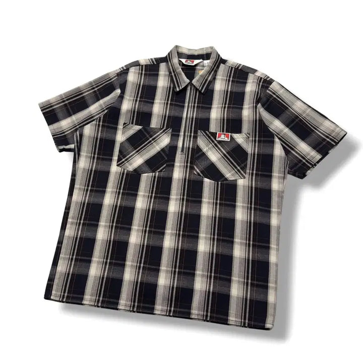 [SOLD OUT] 90s 벤데이비스 하프집업 반팔 워크셔츠 Made in USA