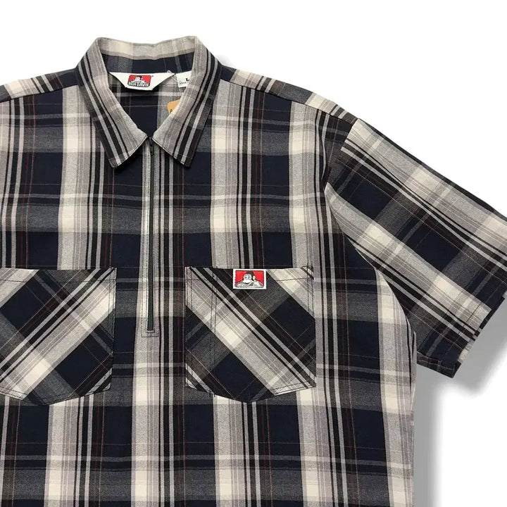 [SOLD OUT] 90s 벤데이비스 하프집업 반팔 워크셔츠 Made in USA
