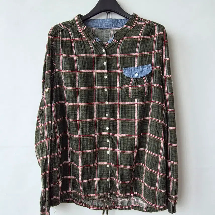 [SOLD OUT] 55-77)그린 체크 스트링 셔츠