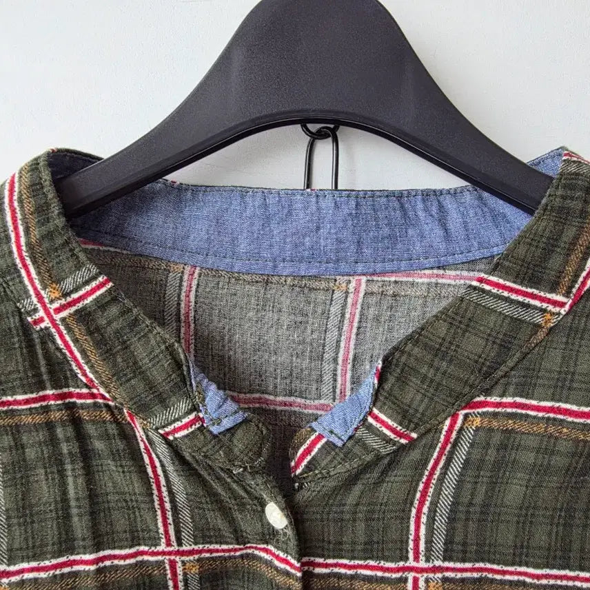 [SOLD OUT] 55-77)그린 체크 스트링 셔츠