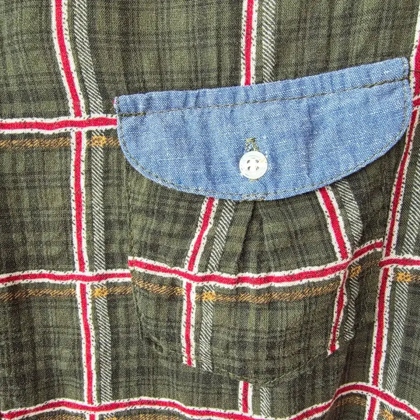 [SOLD OUT] 55-77)그린 체크 스트링 셔츠