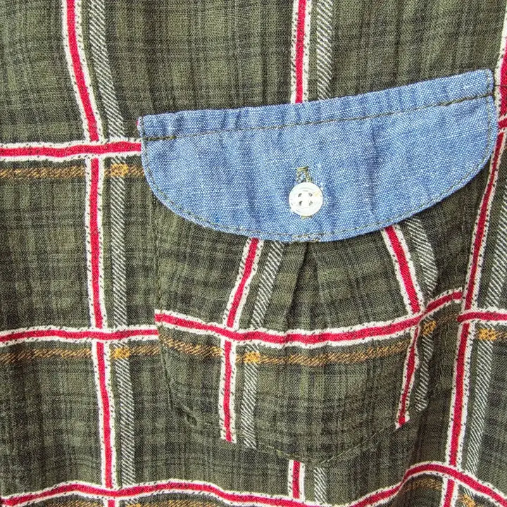 [SOLD OUT] 55-77)그린 체크 스트링 셔츠