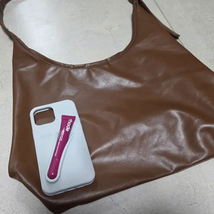 [BUNJANG] Brown Leather Shoulder Bag / 브라운 레더 숄더백