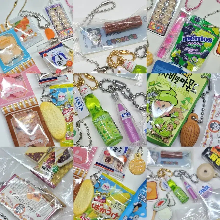 [BUNJANG] Japanese Snack Miniature Keyring Bundle Set / [일본정품가챠] 간식 미니어처 키링 17개 세트 일괄 3.2